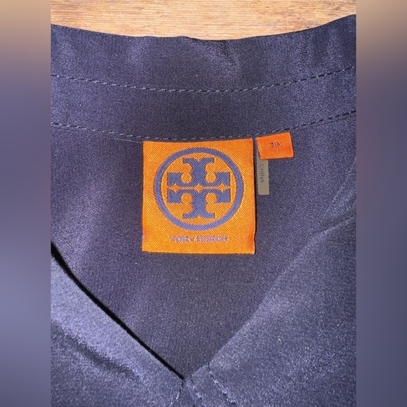 Tory Burch Navy "Gennifer" Utility Silk Dress Size 10 - Picture 5 of 8